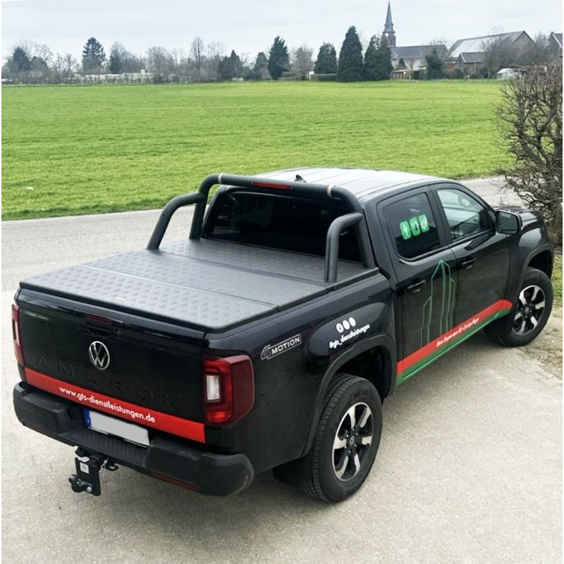 Couvercle Bâche Pour Volkswagen Amarok 2023-2024 - Couvre-benne Roulant, Vinyle Noir, Fixation Serre-joints