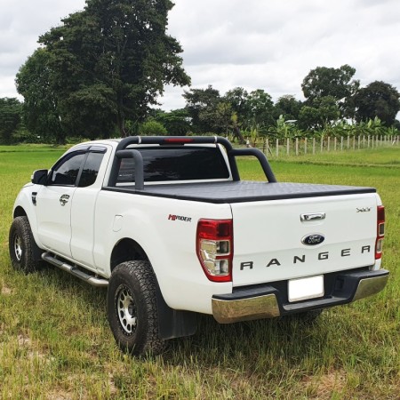 PROTECT foldable aluminum cargo area cover with roll bar for Ford Ranger extra cab year 2012-2022